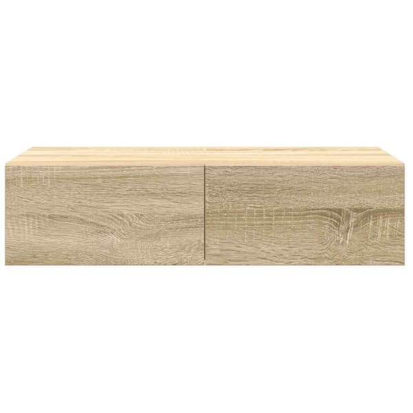 vidaXL Vegghylle med skuffer sonoma eik 60x26,5x15 cm konstruert tre