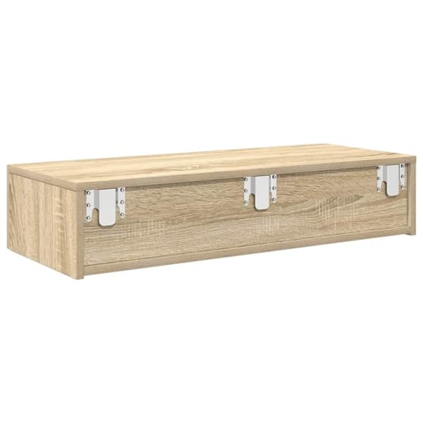 vidaXL væghylde med skuffer 80x33x17 cm konstrueret træ sonoma-eg