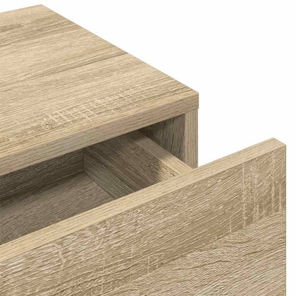 vidaXL væghylde med skuffer 80x33x17 cm konstrueret træ sonoma-eg