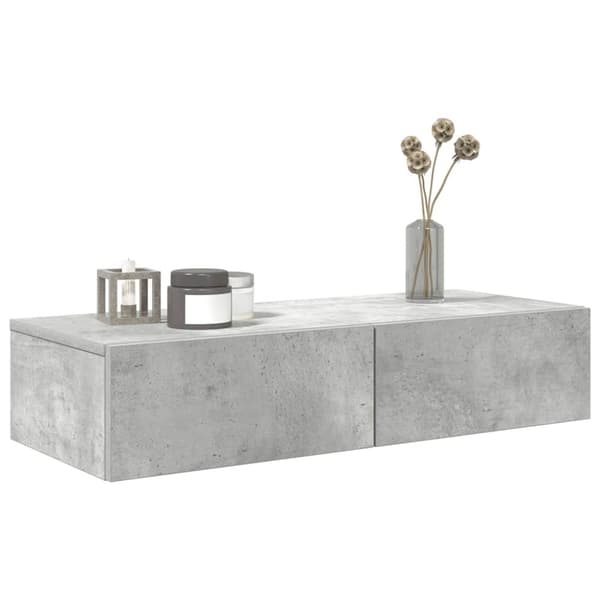vidaXL Vägghylla med lådor betonggrå 80x33x17 cm konstruerat trä