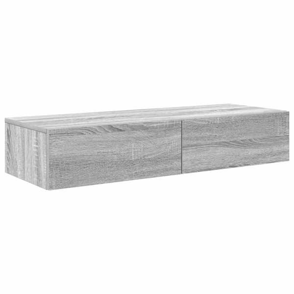 vidaXL Vägghylla med lådor grå sonoma 100x36x19 cm konstruerat trä