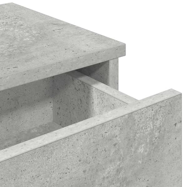 vidaXL væghylde med skuffer 60x28x15 cm konstrueret træ betongrå