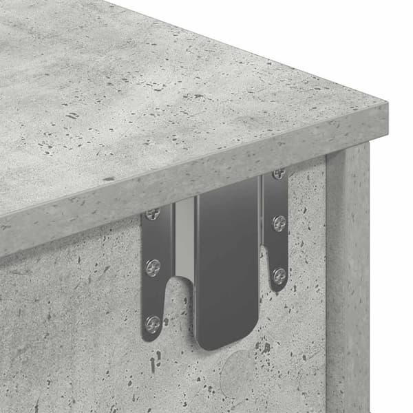 vidaXL væghylde med skuffer 60x28x15 cm konstrueret træ betongrå