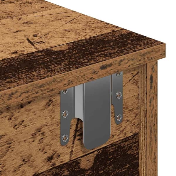 vidaXL væghylde med skuffer 100x37,5x19 cm konstrueret træ antikt træ