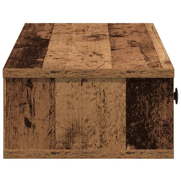 vidaXL Vegghylle med skuffer gammelt tre 60x25x15 cm konstruert tre