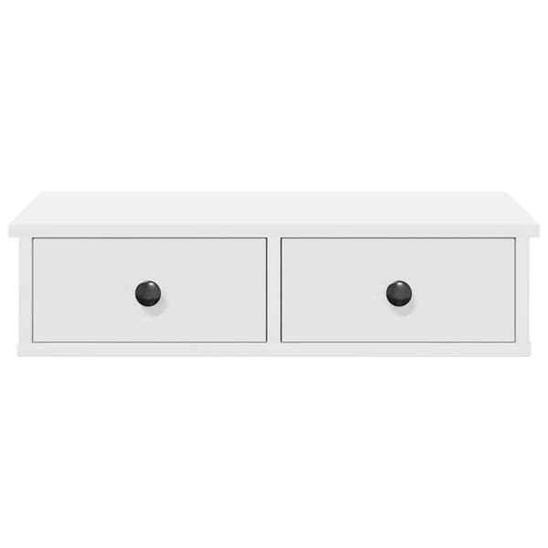 vidaXL Vegghylle med skuffer hvit 60x25x15 cm konstruert tre