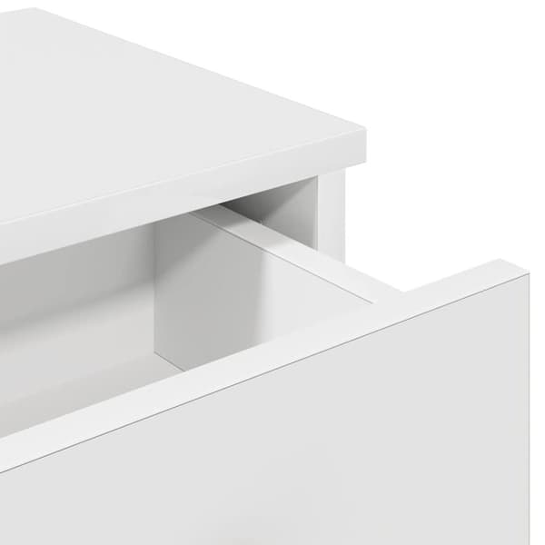 vidaXL Vegghylle med skuffer hvit 60x25x15 cm konstruert tre