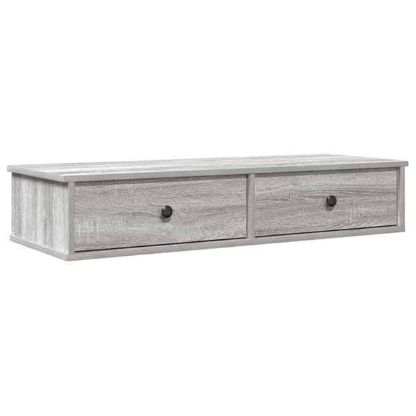 vidaXL Vägghylla med lådor grå sonoma 100x37,5x19 cm konstruerat trä