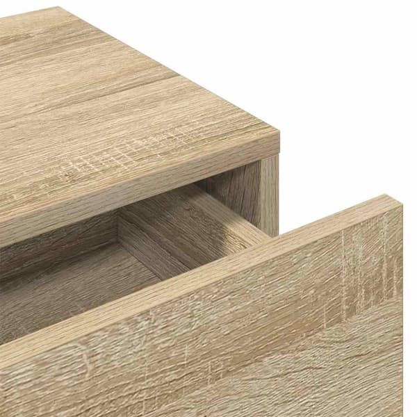 vidaXL væghylde med skuffer 60x26,5x15 cm konstrueret træ sonoma-eg