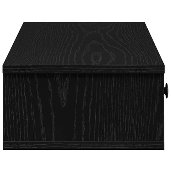 vidaXL væghylde med skuffer 60x28x15 cm konstrueret træ sort