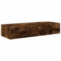 Miniatyrbilde 1 av 2: vidaXL Vegghylle med skuffer røkt eik 100x36x19 cm konstruert tre