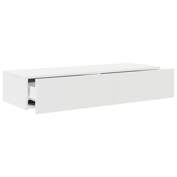 vidaXL Vägghylla med lådor vit 100x36x19 cm konstruerat trä