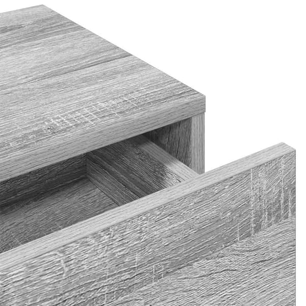 vidaXL Seinähylly laatikoilla harmaa Sonoma 100x36x19 cm tekninen puu