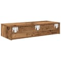 Miniatyrbilde 7 av 11: vidaXL Vegghylle med skuffer gammelt tre 80x33x17 cm konstruert tre
