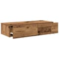 Miniatyrbilde 8 av 11: vidaXL Vegghylle med skuffer gammelt tre 80x33x17 cm konstruert tre