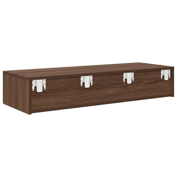 vidaXL Seinähylly laatikoilla ruskea tammi 100x36x19 cm tekninen puu