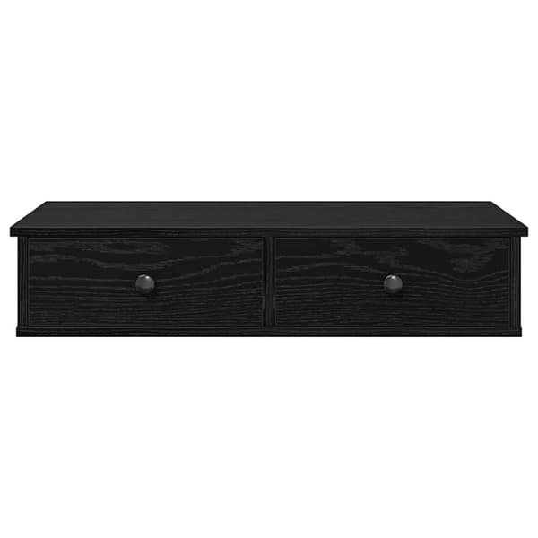 vidaXL væghylde med skuffer 80x34x17 cm konstrueret træ sort