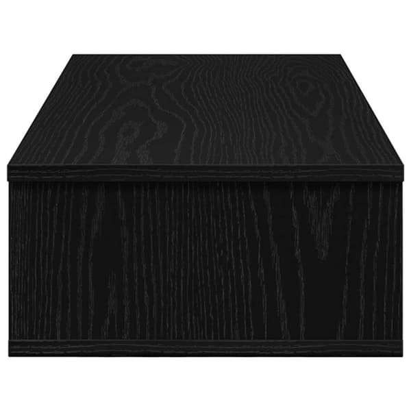 vidaXL væghylde med skuffer 80x34x17 cm konstrueret træ sort