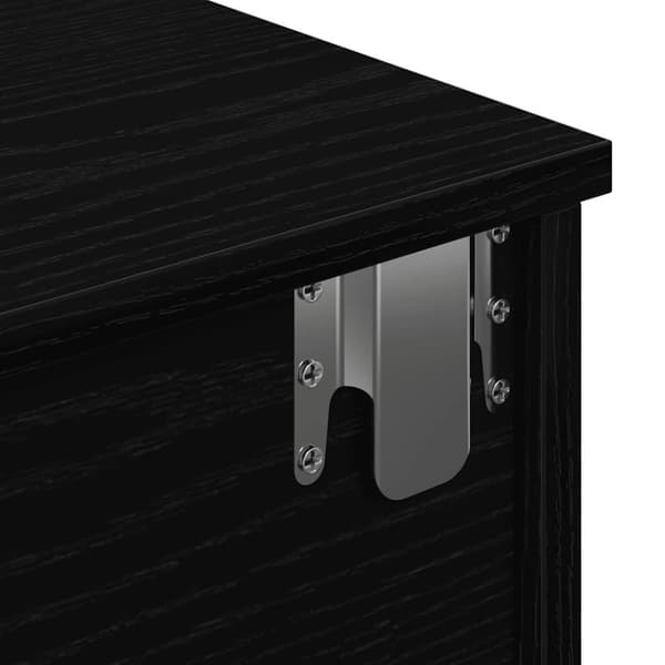 vidaXL væghylde med skuffer 80x34x17 cm konstrueret træ sort