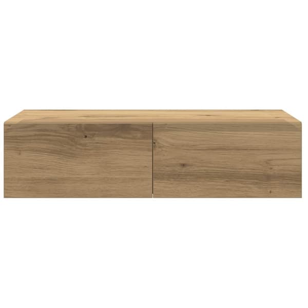 vidaXL Vegghylle med skuffer artisian eik 60x26,5x15 cm konstruert tre