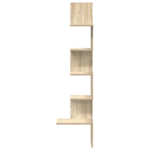 vidaXL hjørnehylde 32x32x127,5 cm spånplade sonoma-eg