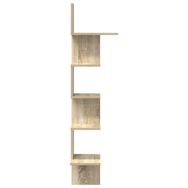 vidaXL hjørnehylde 32x32x127,5 cm spånplade sonoma-eg
