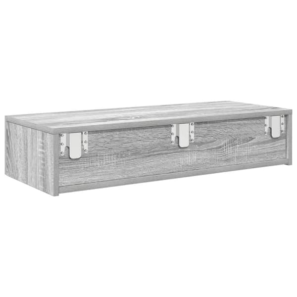 vidaXL Vägghylla med lådor grå sonoma 80x33x17 cm konstruerat trä