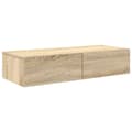 Miniatyrbilde 3 av 11: vidaXL Vegghylle med skuffer sonoma eik 80x33x17 cm konstruert tre