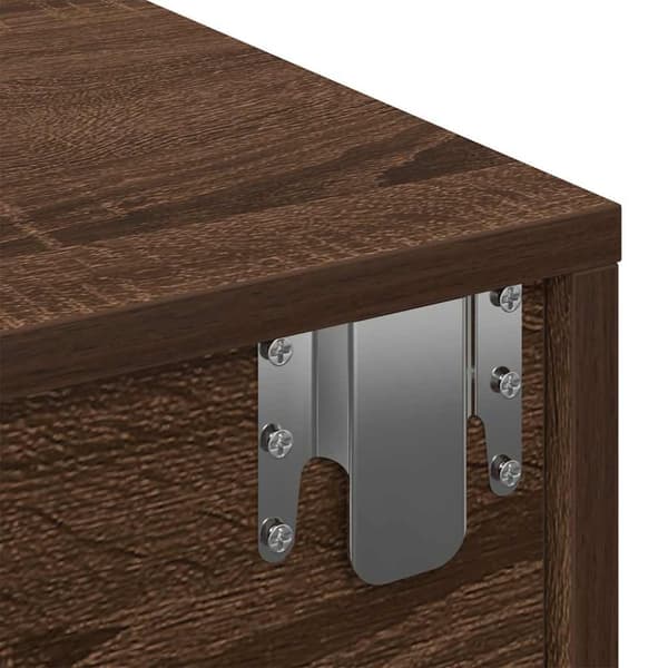 vidaXL Vegghylle med skuffer brun eik 60x26,5x15 cm konstruert tre