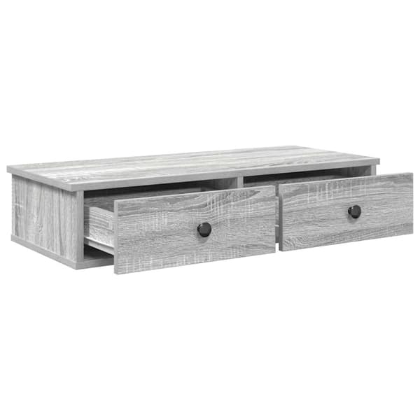 vidaXL Vägghylla med lådor grå sonoma 80x31x17 cm konstruerat trä
