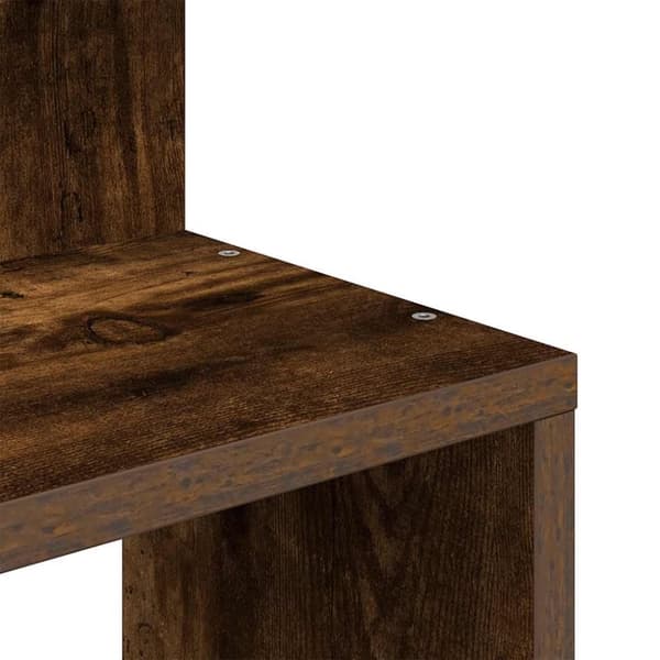 vidaXL Veggmontert hjørnehylle røkt eik 32x32x127,5 cm konstruert tre