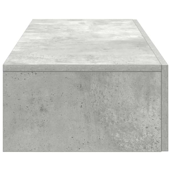 vidaXL væghylde med skuffer 100x36x19 cm konstrueret træ betongrå