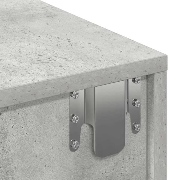 vidaXL væghylde med skuffer 100x36x19 cm konstrueret træ betongrå