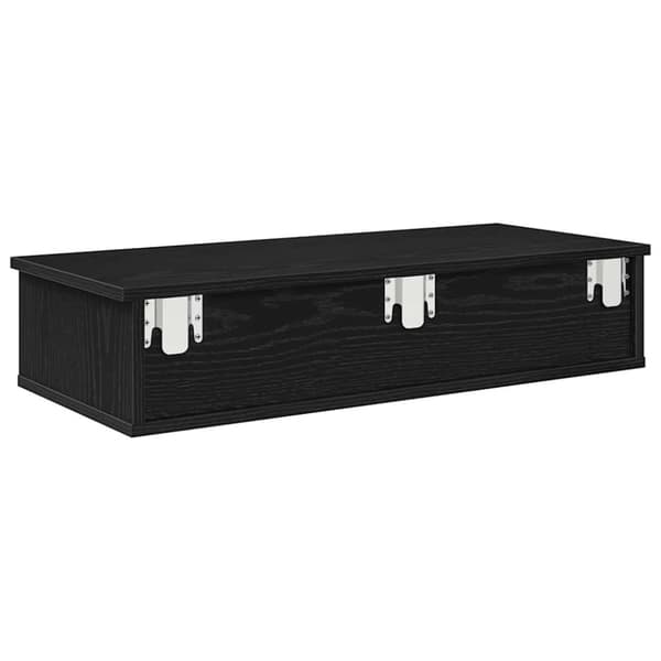 vidaXL Vägghylla med lådor svart 80x31x17 cm konstruerat trä