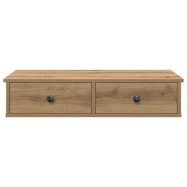 vidaXL Vägghylla med lådor ek 80x31x17 cm konstruerat trä
