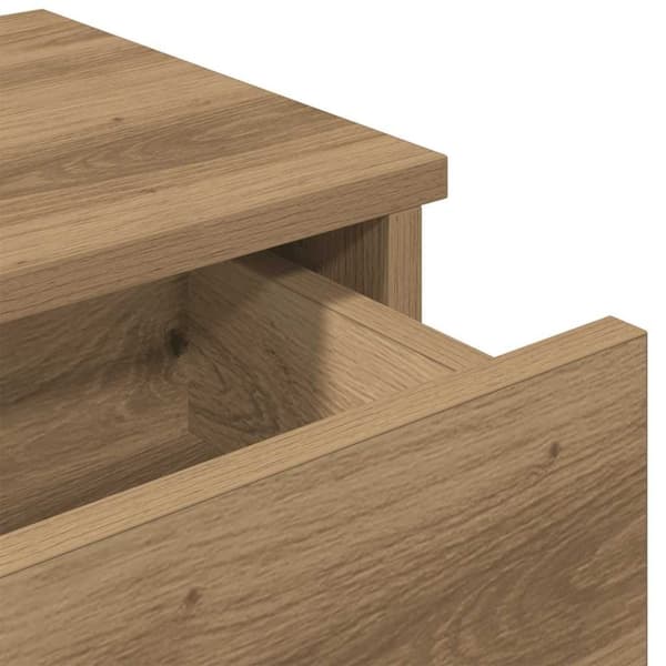 vidaXL Vägghylla med lådor ek 80x31x17 cm konstruerat trä