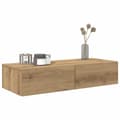 Miniatyrbilde 4 av 11: vidaXL Vegghylle med skuffer artisian eik 80x33x17 cm konstruert tre