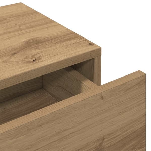 vidaXL Vegghylle med skuffer artisian eik 80x33x17 cm konstruert tre