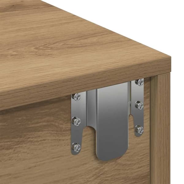 vidaXL Vegghylle med skuffer artisian eik 80x33x17 cm konstruert tre