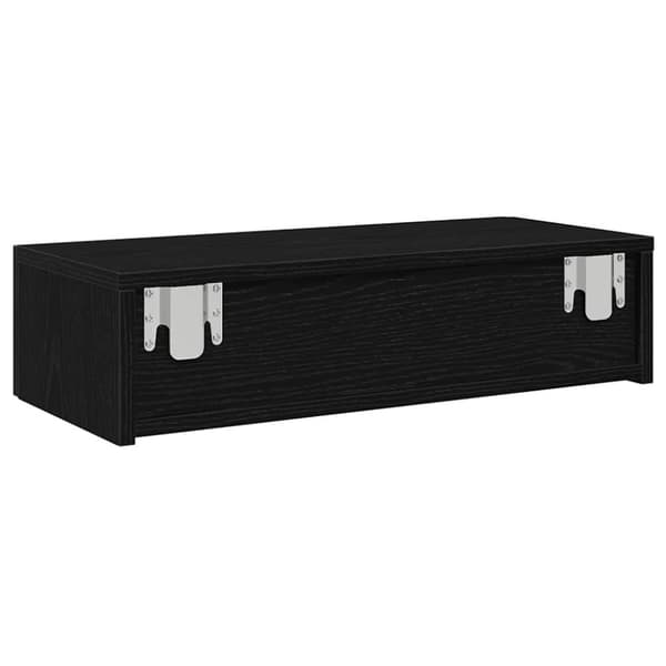 vidaXL Seinähylly laatikoilla musta 60x26,5x15 cm tekninen puu