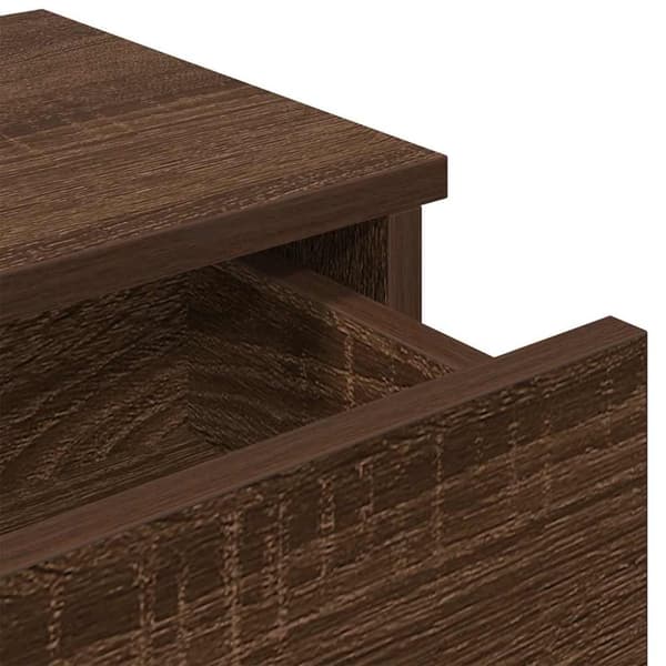 vidaXL væghylde med skuffer 100x37,5x19 cm konstrueret træ brun eg