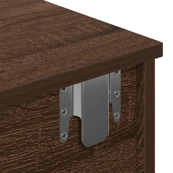 vidaXL væghylde med skuffer 100x37,5x19 cm konstrueret træ brun eg