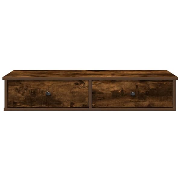 vidaXL Vägghylla med lådor rökfärgad ek 100x37,5x19 cm konstruerat trä