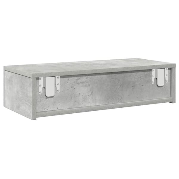 vidaXL Vägghylla med lådor betonggrå 60x26,5x15 cm konstruerat trä