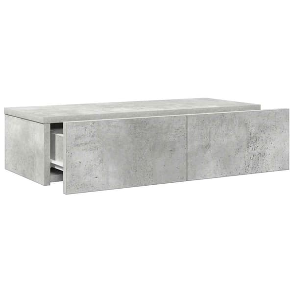 vidaXL Vägghylla med lådor betonggrå 60x26,5x15 cm konstruerat trä