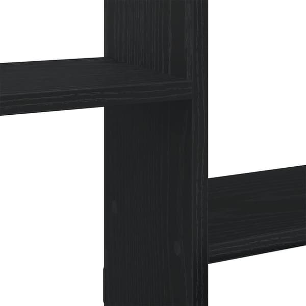 vidaXL Kubeformet vegghylle 5 rom svart konstruert tre