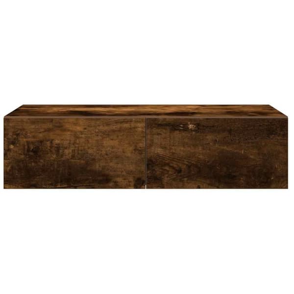 vidaXL Vägghylla med lådor rökfärgad ek 60x26,5x15 cm konstruerat trä