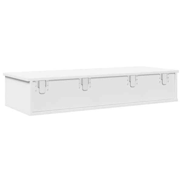 vidaXL Vegghylle med skuffer hvit 100x37,5x19 cm konstruert tre