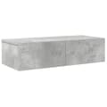 Miniatyrbillede 1 af 2: vidaXL væghylde med skuffer 60x26,5x15 cm konstrueret træ betongrå