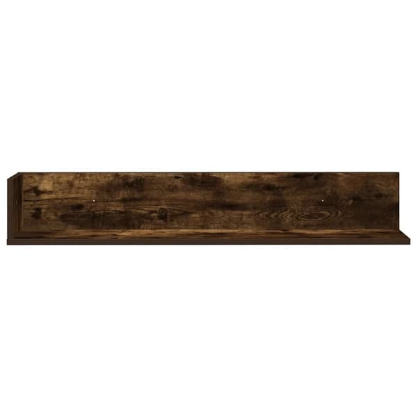 vidaXL væghylder 2 stk. 100x16,5x16,5 cm konstrueret træ røget egetræ
